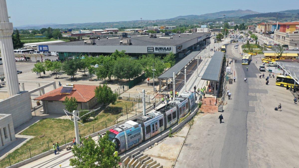 Bursa'da T2 tramvay hattının test sürüşleri başladı