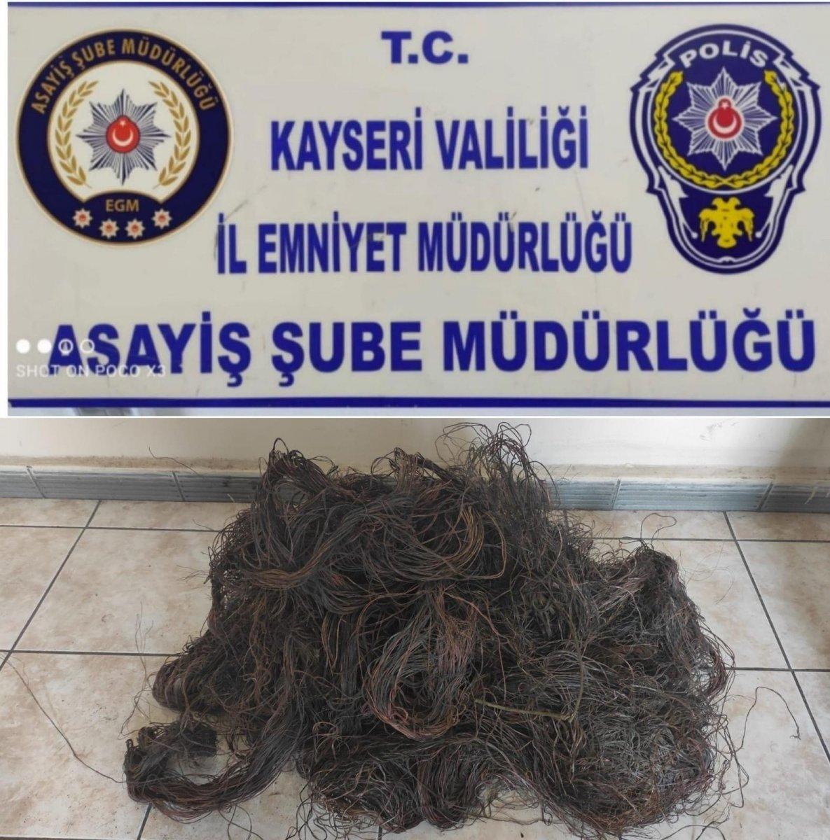 Kayseri’de 2 kablo hırsızı, suçüstü yakalandı