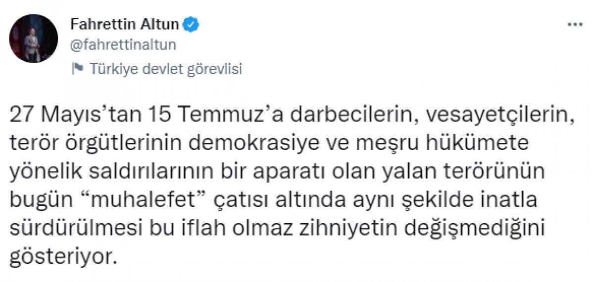 Fahrettin Altun'dan muhalefete 'yalan siyaseti' tepkisi