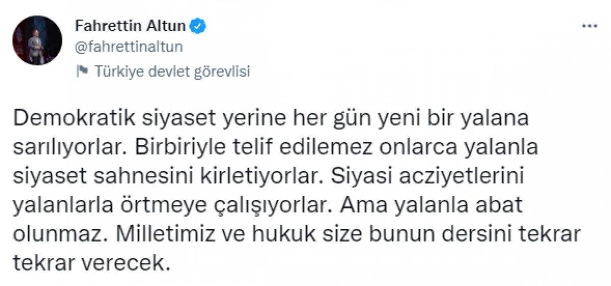 Fahrettin Altun'dan muhalefete 'yalan siyaseti' tepkisi