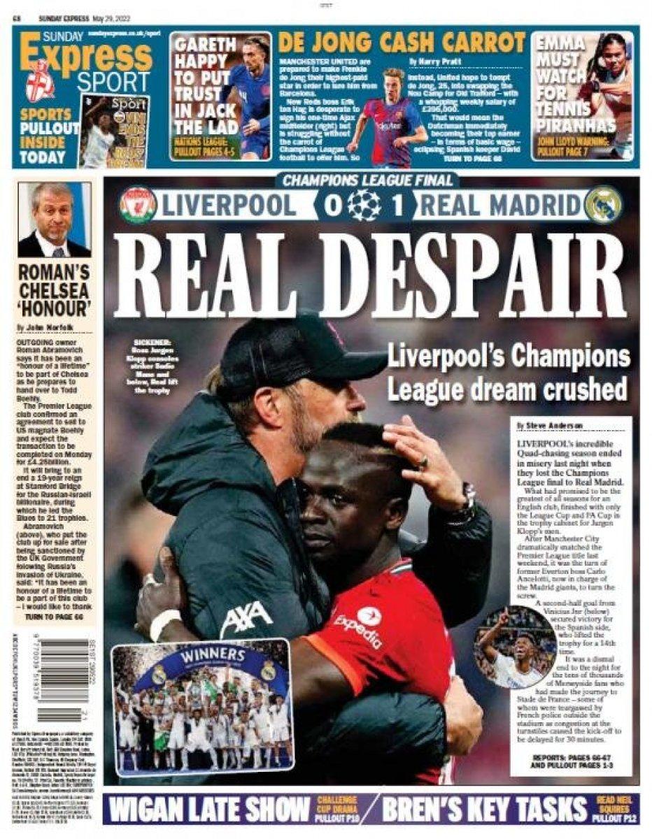 Şampiyonlar Ligi finali sonrası dünya basınından manşetler