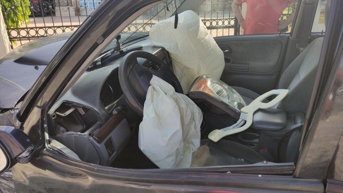 Bursa'da araç kamerasına yansıyan kaza