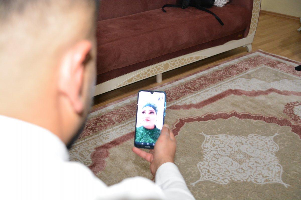 Vize alamayan Sivaslı damat, düğününe online katıldı