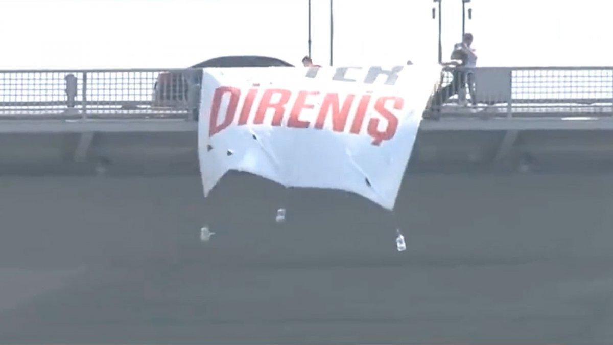 TİP milletvekilleri 15 Temmuz Şehitler Köprüsü’ne Gezi pankartı astı