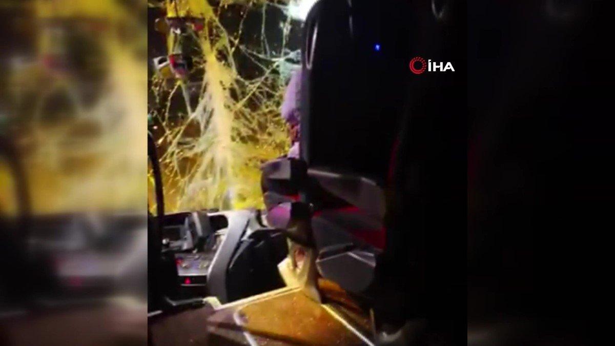 Kocaeli'de otobüsteki yolcular dehşeti yaşadı