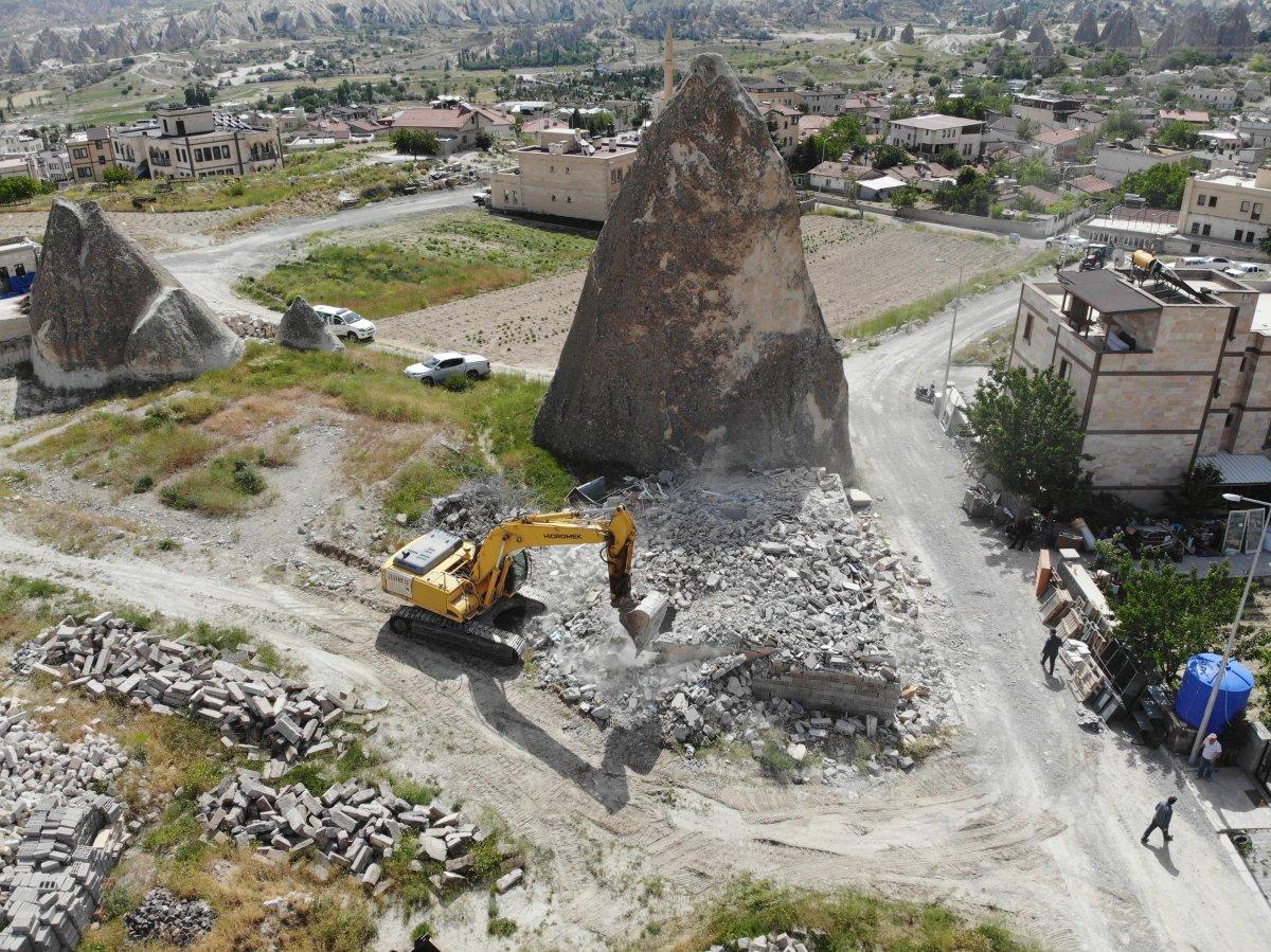 Kapadokya Bölgesindeki kaçak yapılar yıkılıyor
