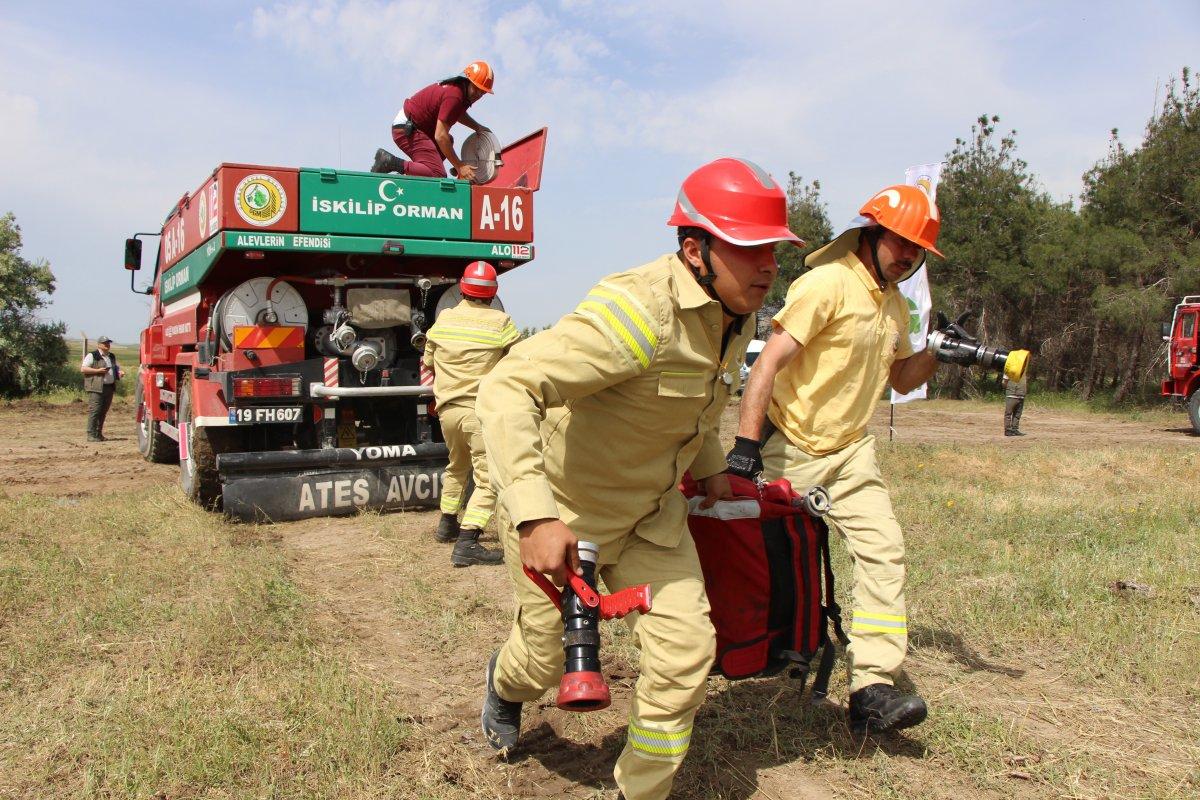 Amasya'daki yangın söndürme ekipleri kıyasıya yarıştı
