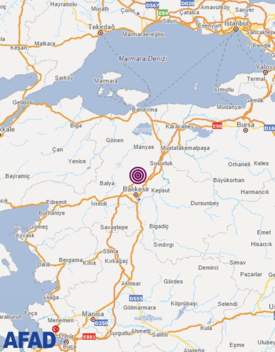 Balıkesir'de 4,7 büyüklüğünde deprem meydana geldi