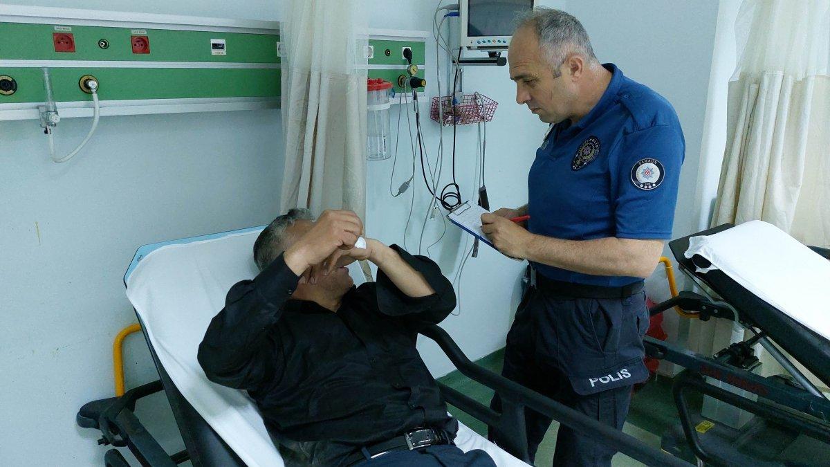 Samsun'da alkollü şahsın tel örgülerin üzerinden düştüğü anlar