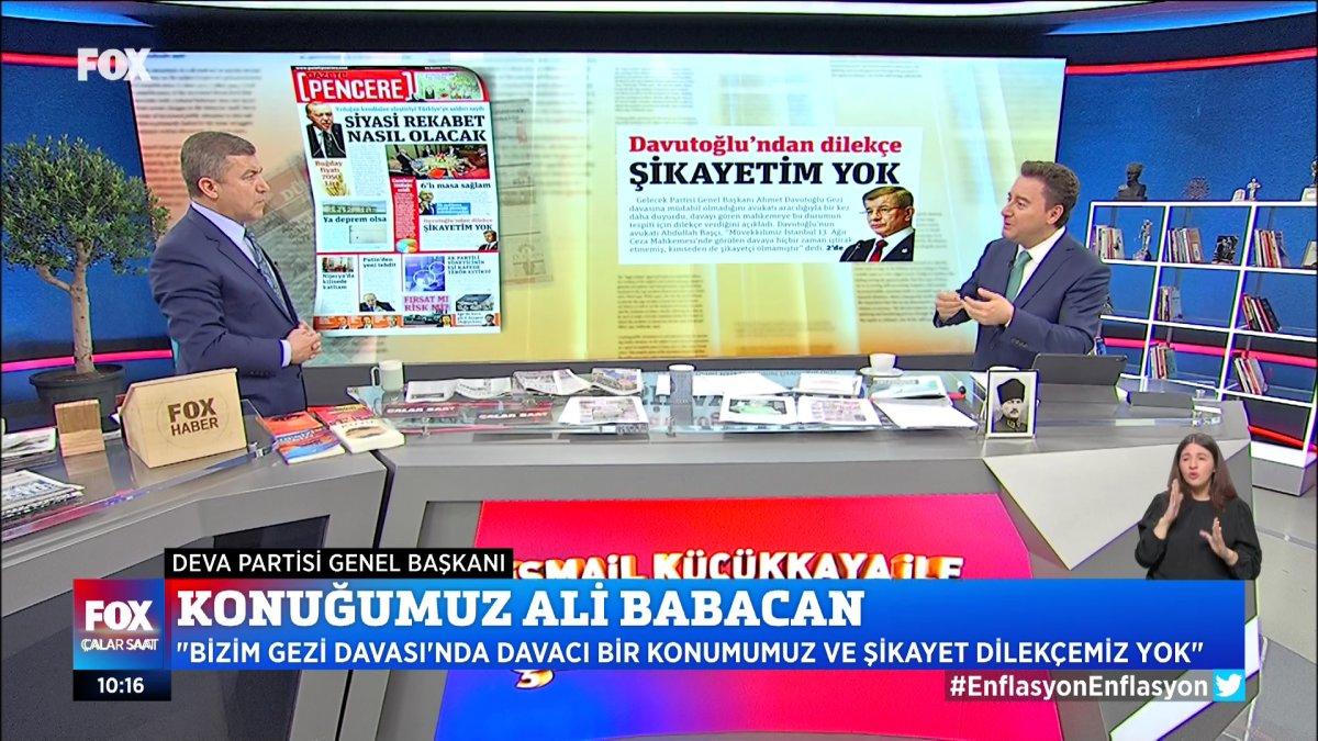 Ali Babacan: Gezi davasıyla ilgili bir mağduriyetim yok