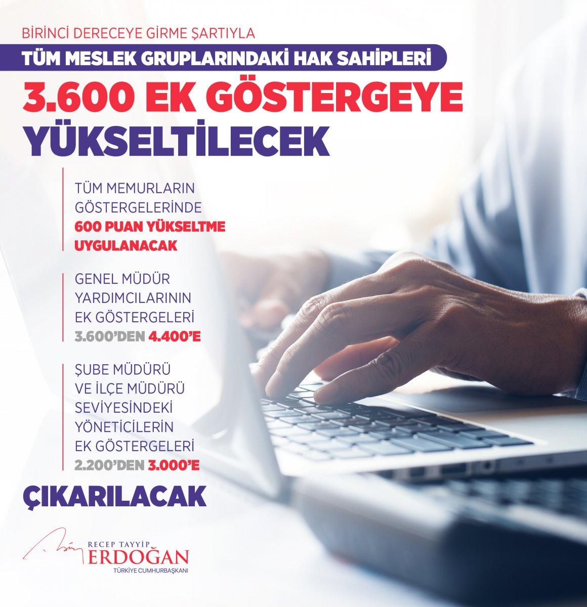 Cumhurbaşkanı Erdoğan, 3600 ek gösterge düzenlemesinin ayrıntılarını açıkladı