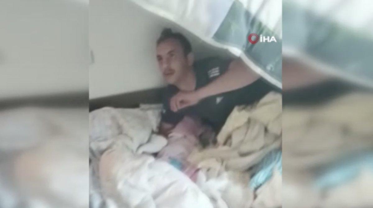 Kayseri'de polise bazanın içinde yakalanan suçlu