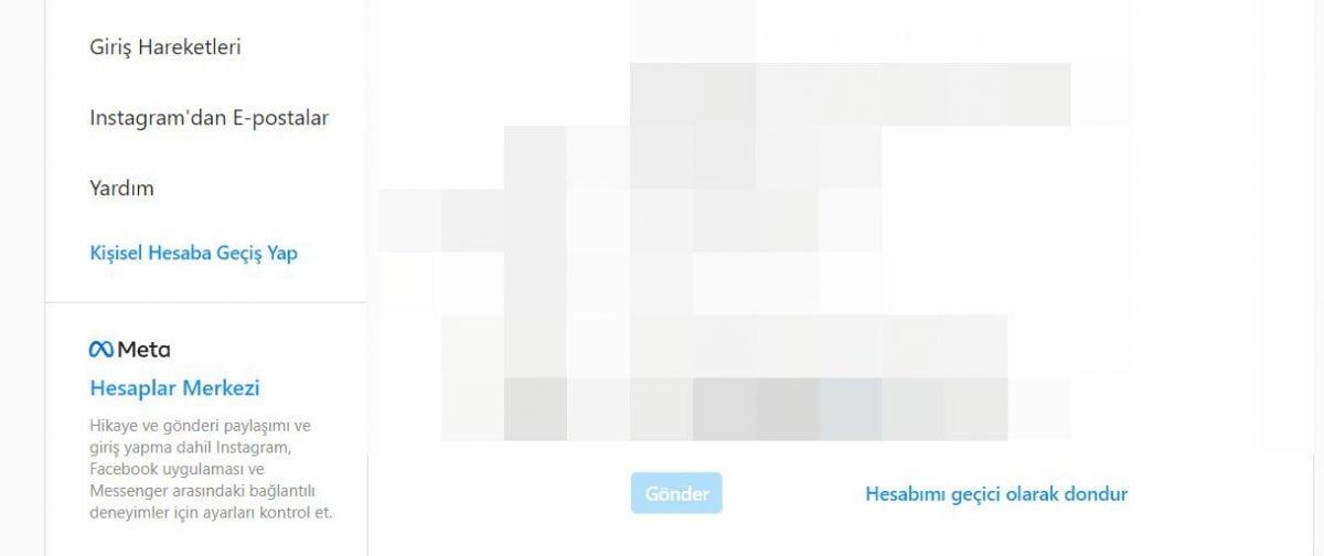 instagram hesap dondurma ayarlar profil görüntüsü