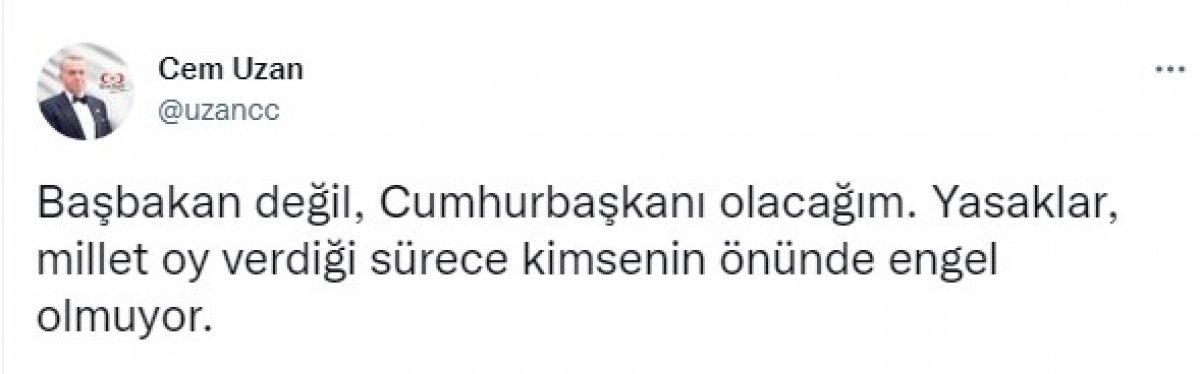 Cem Uzan, 2023 adaylığını açıkladı
