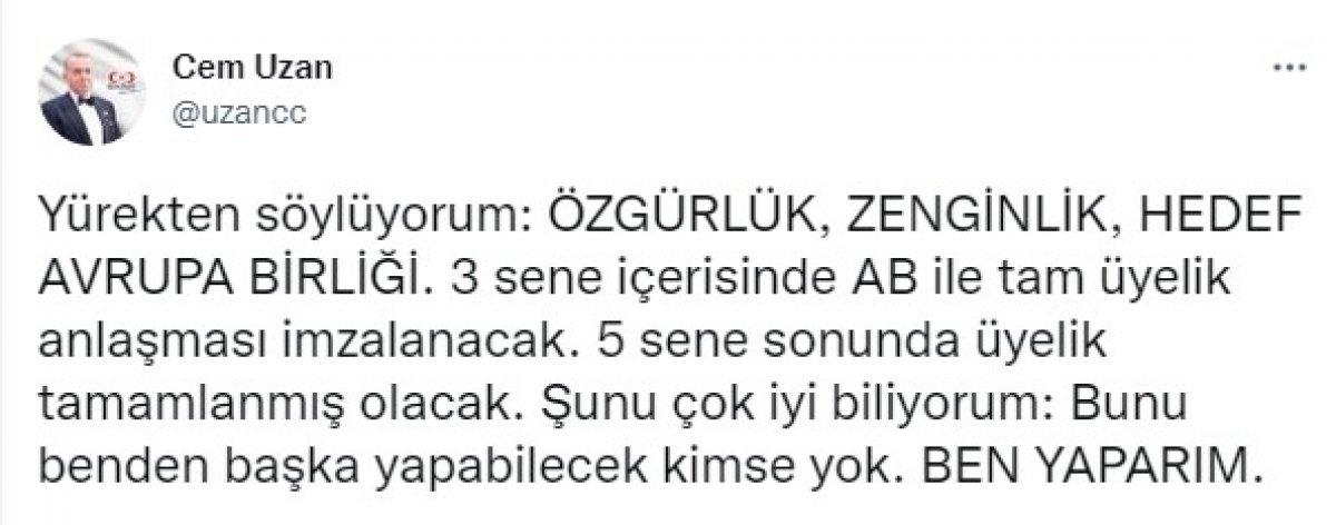 Cem Uzan, 2023 adaylığını açıkladı