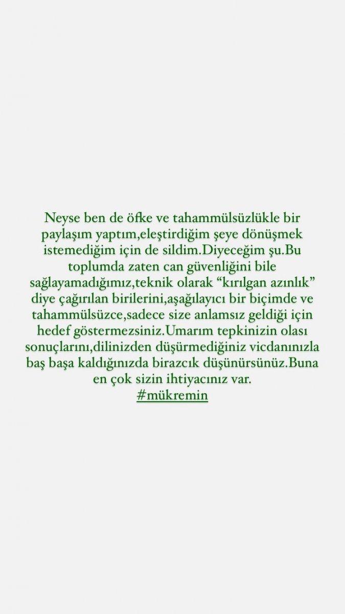 Hazal Kaya, Mükremin Gezgin'e sahip çıktı