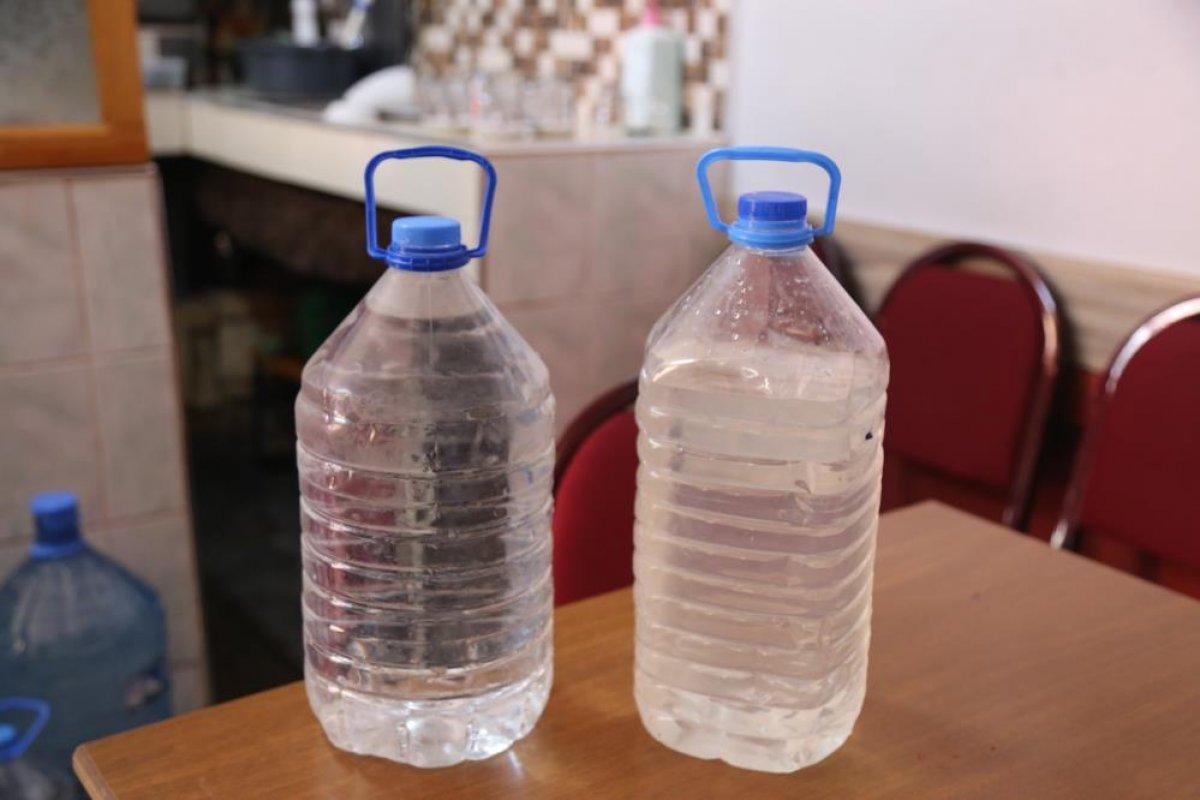 Gümüşhane'de musluklardan akan çamurlu su vatandaşları canından bezdirdi