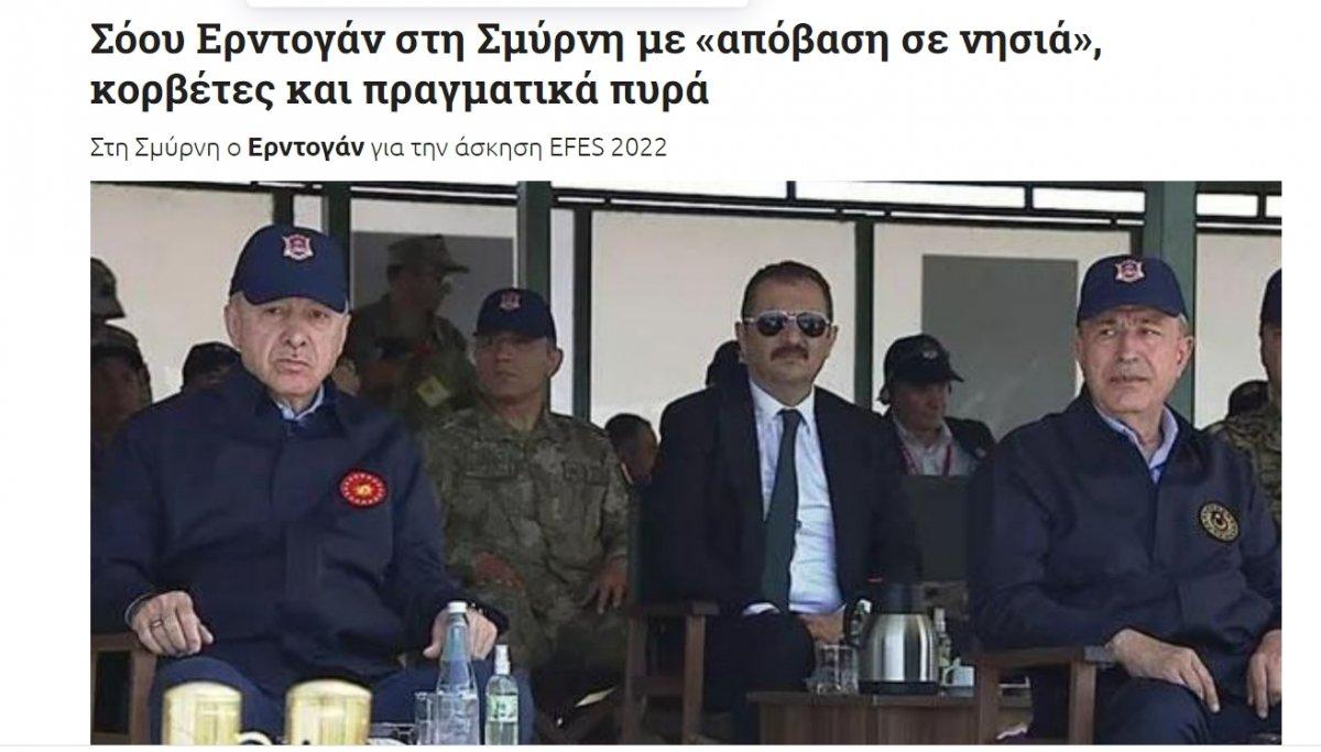 Cumhurbaşkanı Erdoğan'ın uyarısı Yunan medyasında
