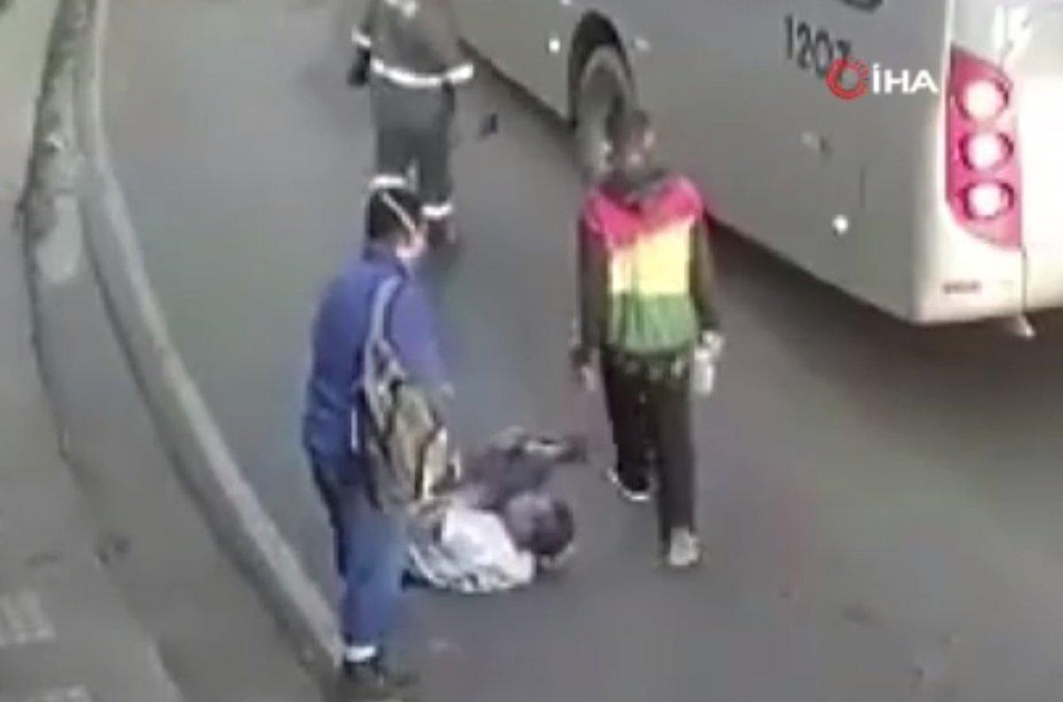 Brezilya’da kadını tartaklayan gaspçıya dayak