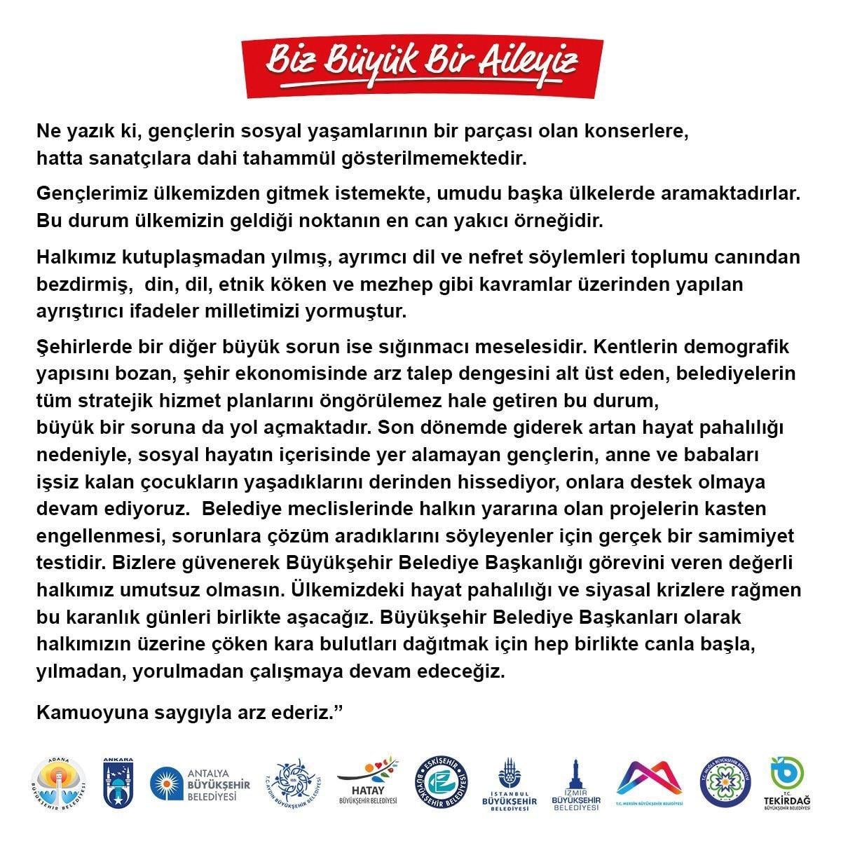 CHP'li başkanlar ortak bildiri yayınladı