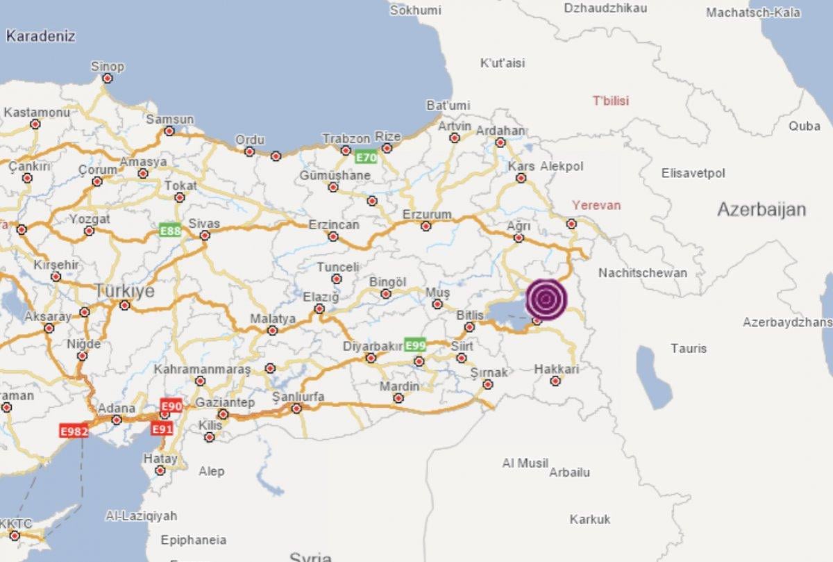 Van'da 5.0 büyüklüğünde deprem