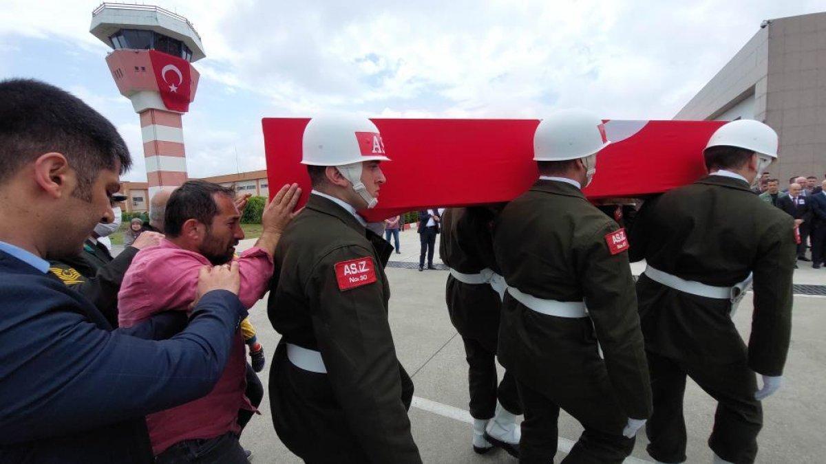 Ordulu şehidin cenazesi Samsun'da gözyaşlarıyla karşılandı