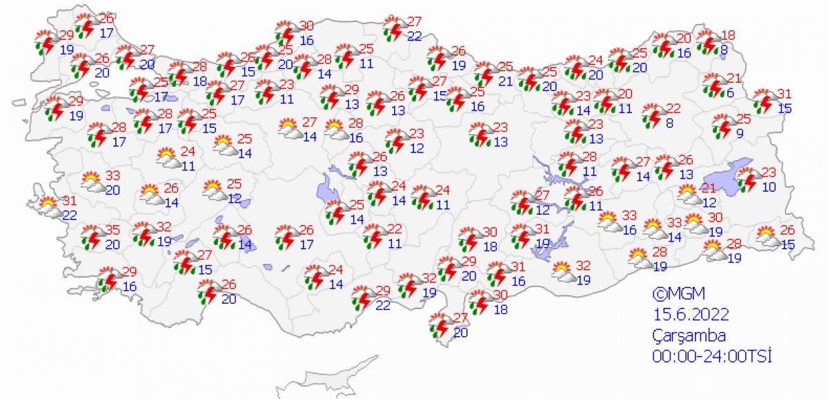Meteoroloji'den 43 il için sarı ve turuncu kodlu uyarı