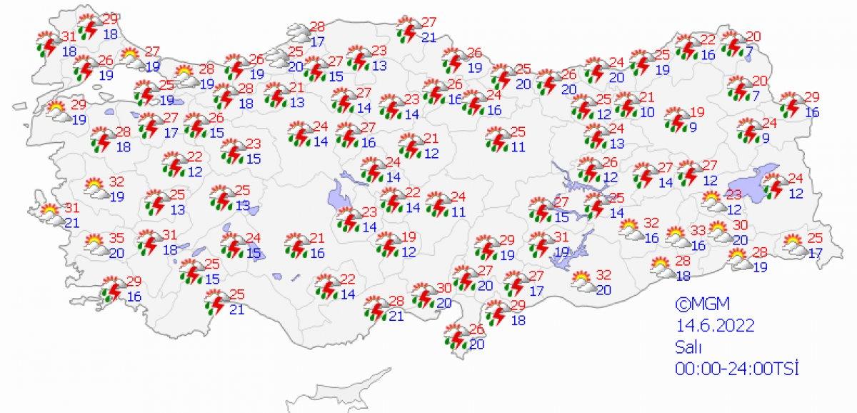 Meteoroloji'den 43 il için sarı ve turuncu kodlu uyarı