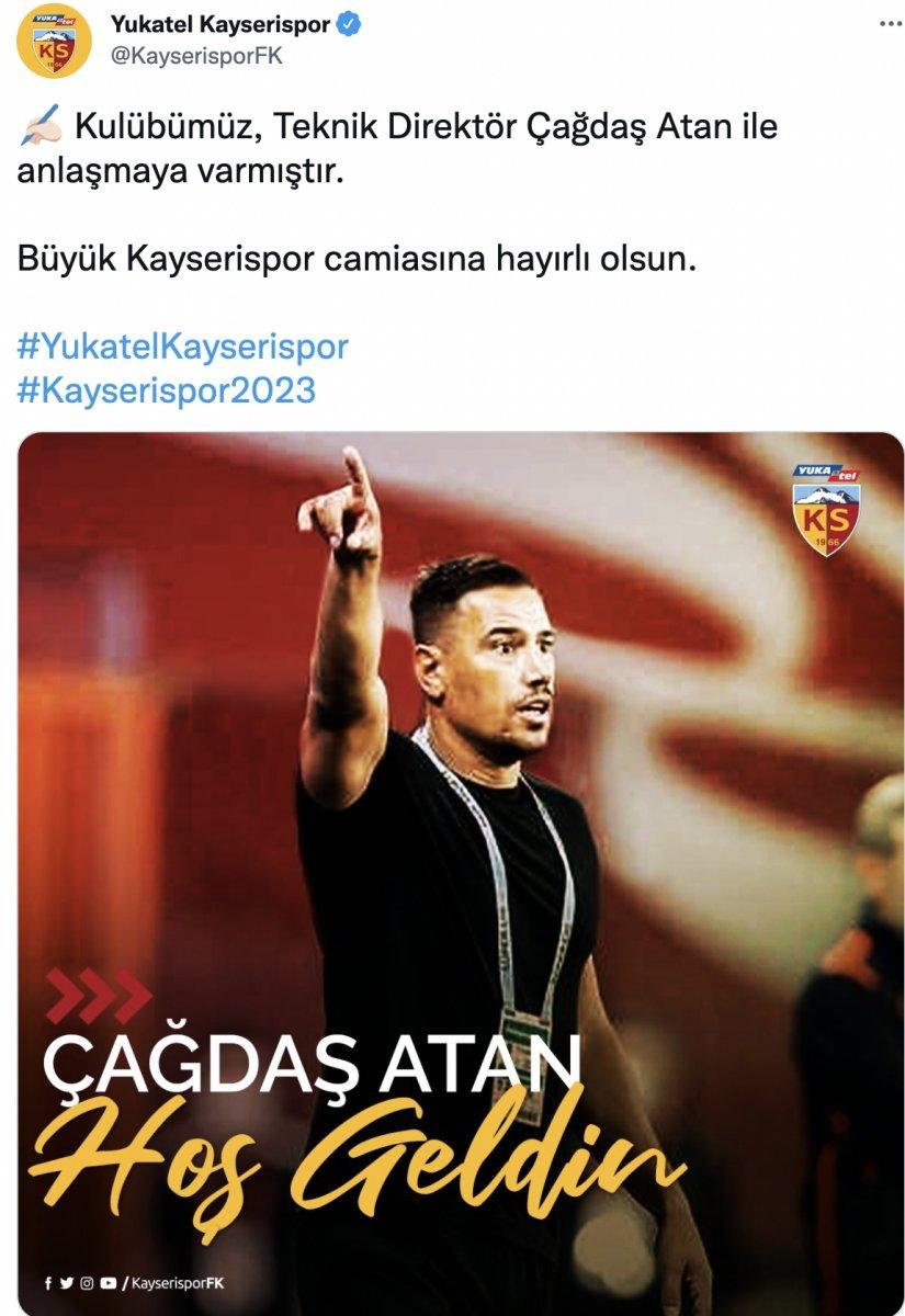Kayserispor, Çağdaş Atan'ı resmen açıkladı