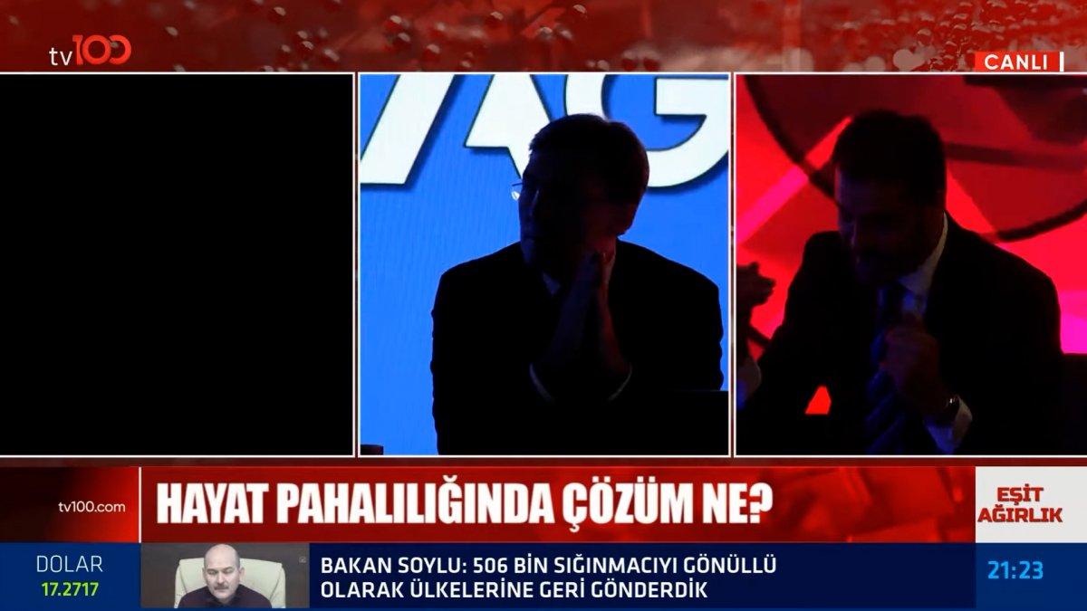 TV100'de canlı yayındaki tartışma sırasında elektrikler gitti