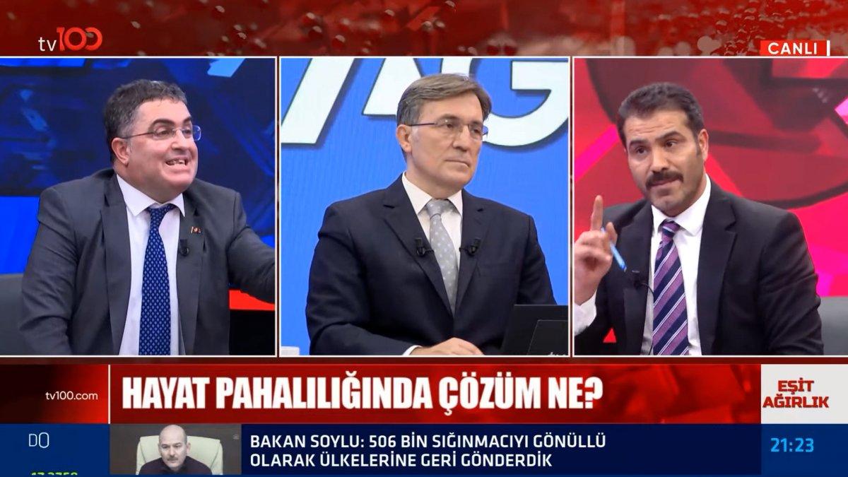 TV100'de canlı yayındaki tartışma sırasında elektrikler gitti
