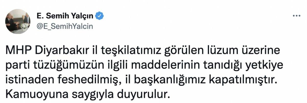 MHP Diyarbakır İl Teşkilatı'ndan kapanma kararı