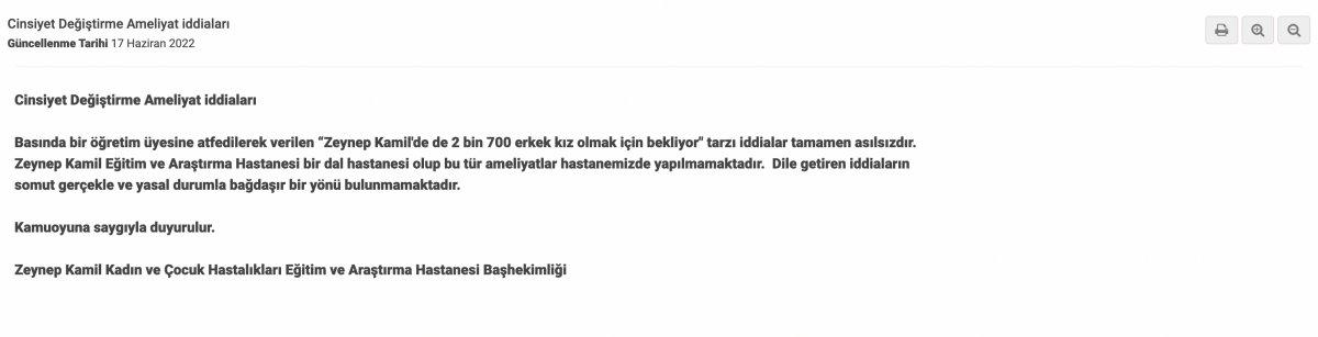 Zeynep Kamil Hastanesinden