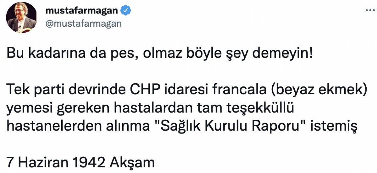 Mustafa Armağan: 1940'larda beyaz ekmeği sadece CHP'li kodamanlar yiyordu