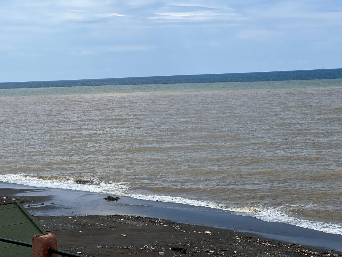 Düzce'deki yağış Karadeniz'in rengini kahverengiye çevirdi