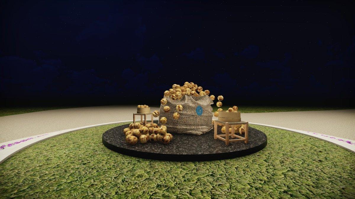 Çorum'da Çevreyolu Binevler Kavşağına ay yıldız totemi