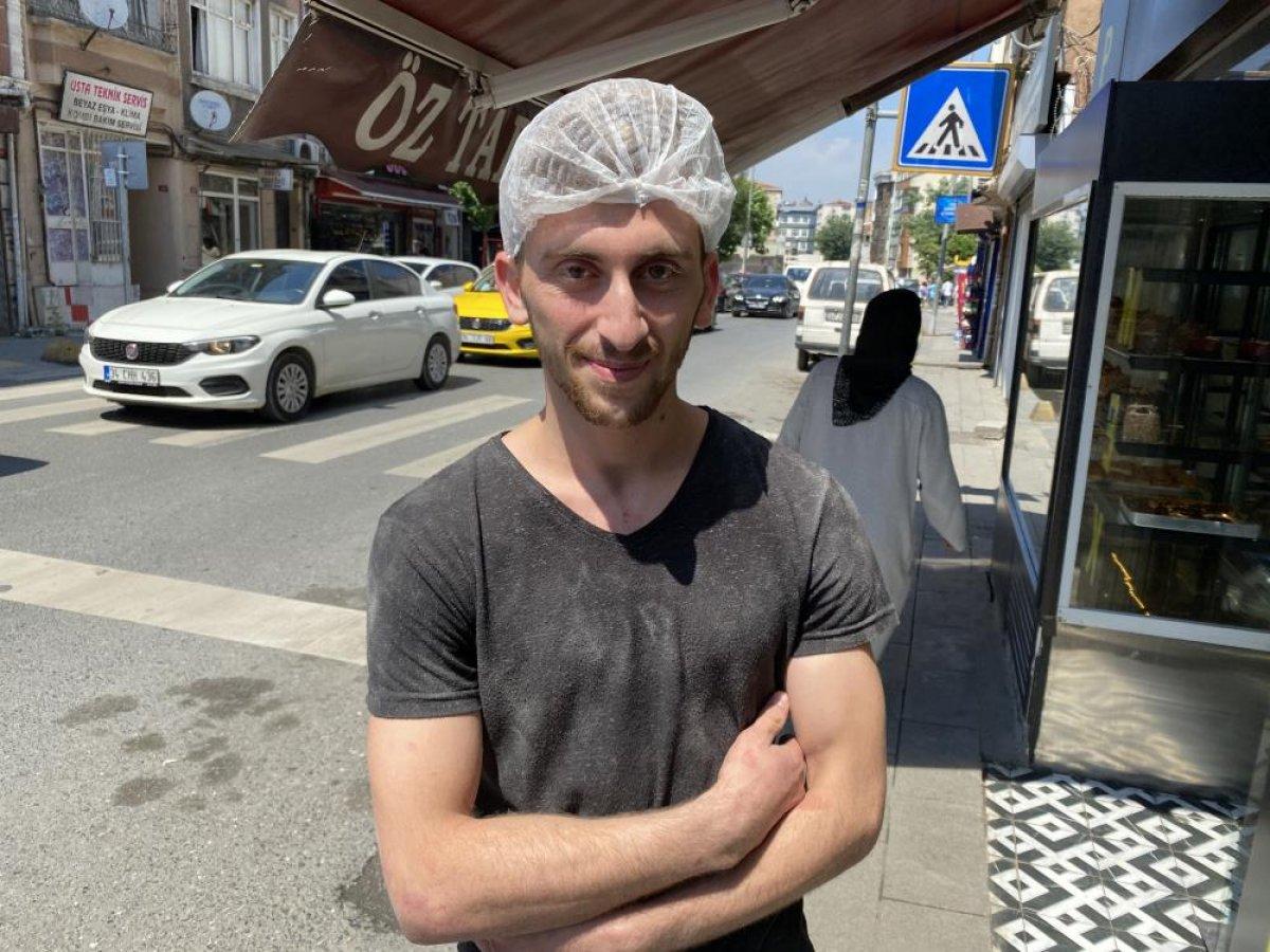 İstanbul'da otomobil çarpan fırıncı 1 saat sonra işe döndü