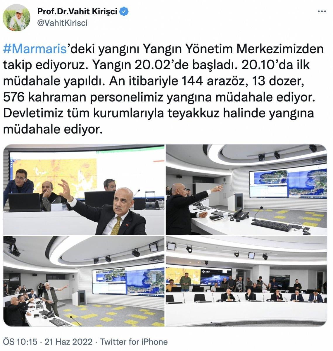 Bakan Kirişci'den Marmaris'teki yangınla ilgili açıklama