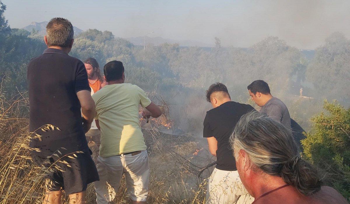 Datça'da otluk alanda çıkan yangın söndürüldü