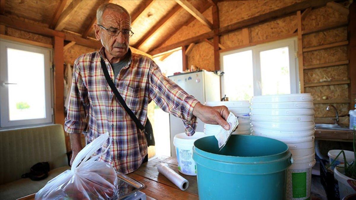 Kırklareli'nde dalından toplanan sebze ve meyvenin parası kulübeye bırakılıyor