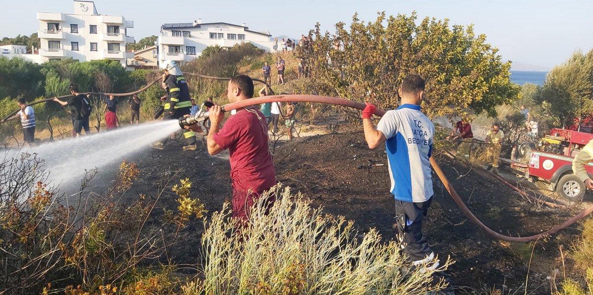 Datça'da otluk alanda çıkan yangın söndürüldü