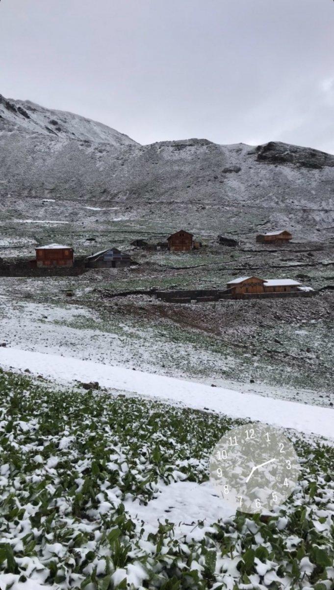 Rize'de Tahpur Yaylası beyaza büründü