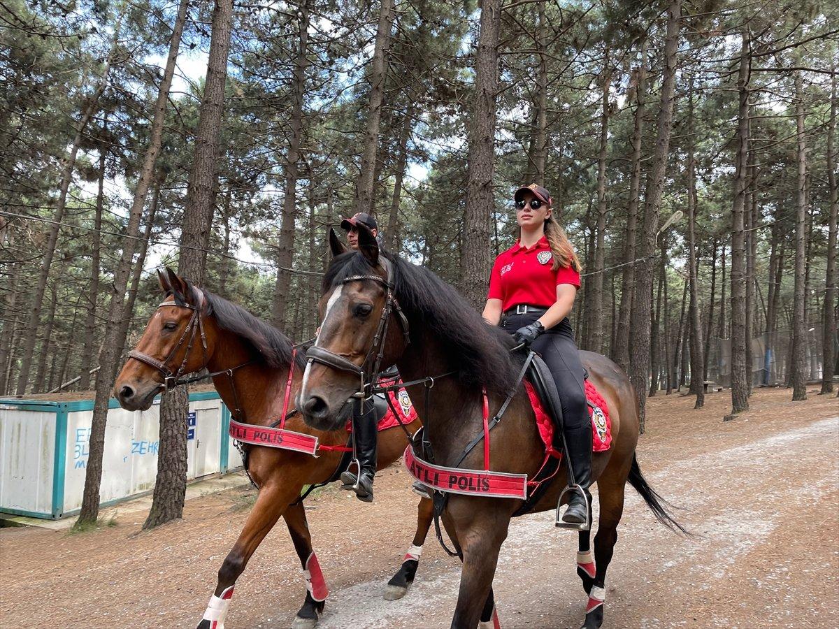 İstanbul'da atlı polisler önleyici yangın denetiminde