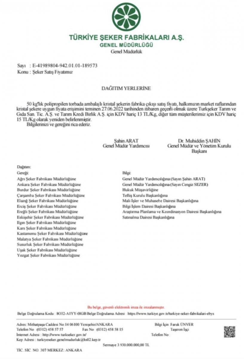 Türk Şeker'den şekere büyük oranda zam