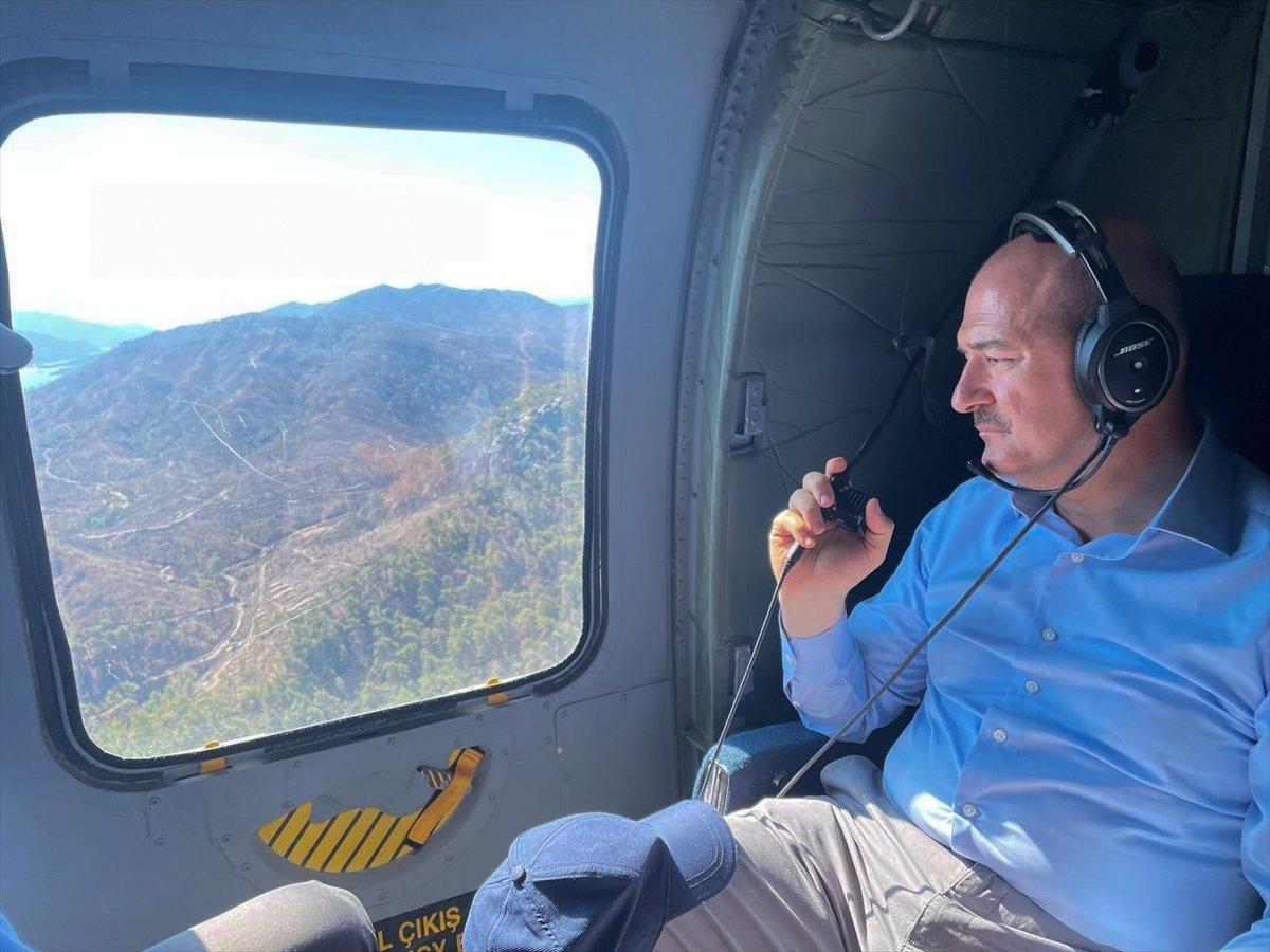 Süleyman Soylu ve Vahit Kirişci, yangın bölgesini inceledi