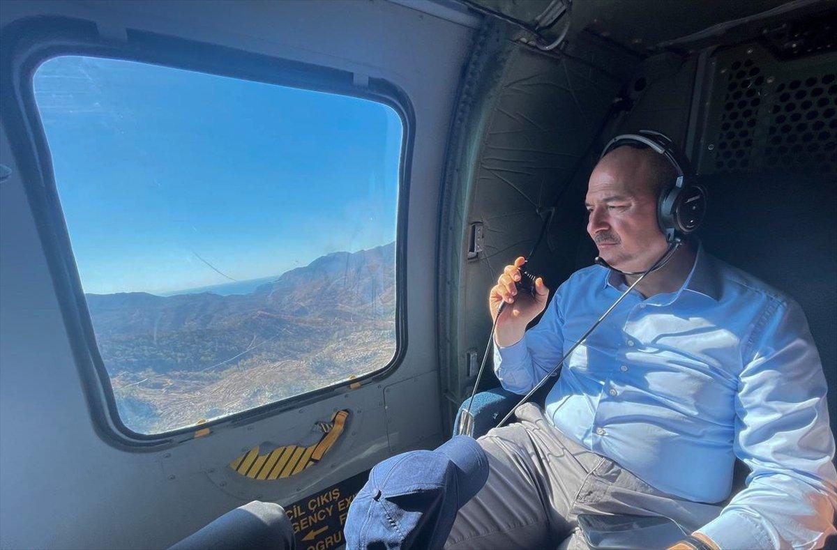 Süleyman Soylu ve Vahit Kirişci, yangın bölgesini inceledi
