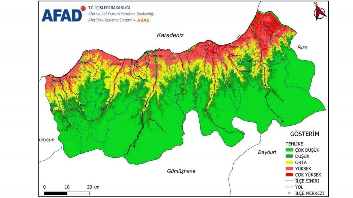 Trabzon'da heyelan tehlikesi: 168 okul, 193 cami çok riskli alanda