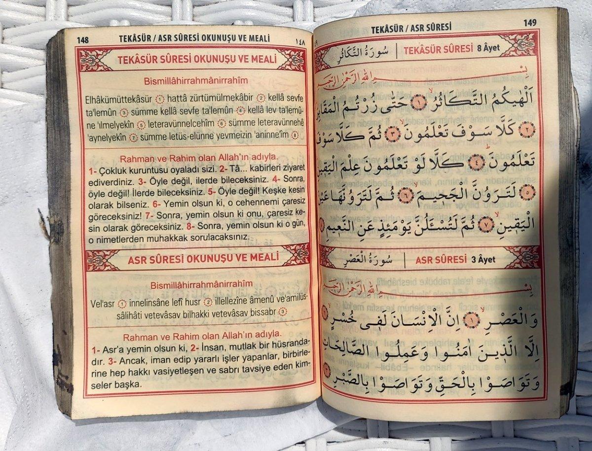 Bursa'da Yasin-i Şerif, küle dönen araçtan sağlam çıktı