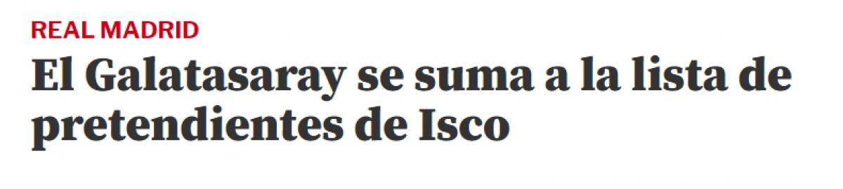 Galatasaray'da hedef Isco