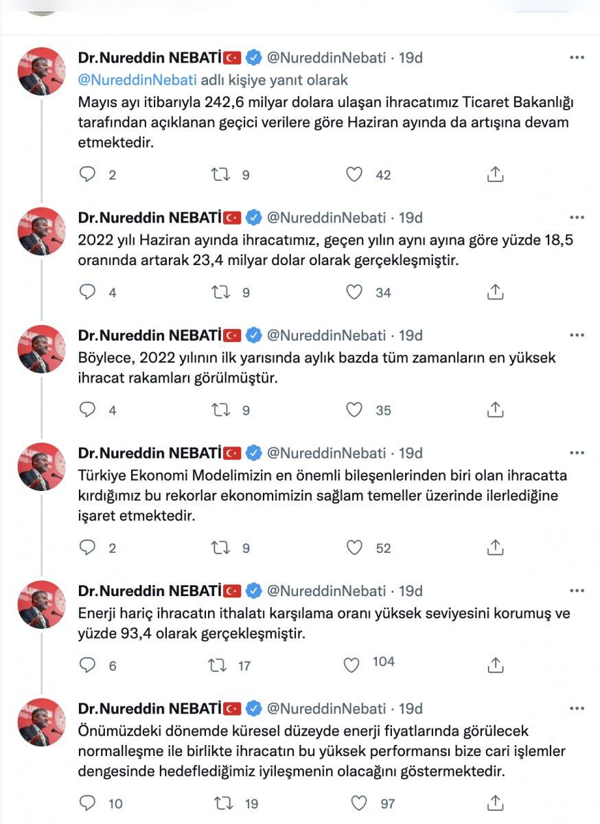 Nureddin Nebati, Haziran ayı ihracat oranını açıkladı